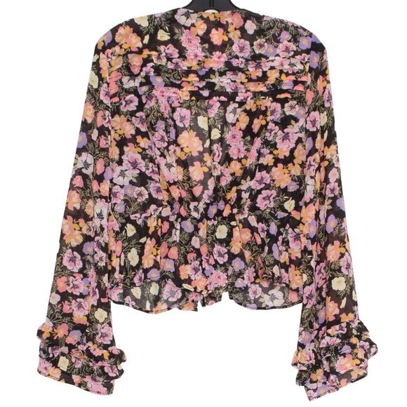Free People Top Floral Cottage Fairy Grunge Boho Romantic Prairie Peasant Medium - Picture 2 of 6